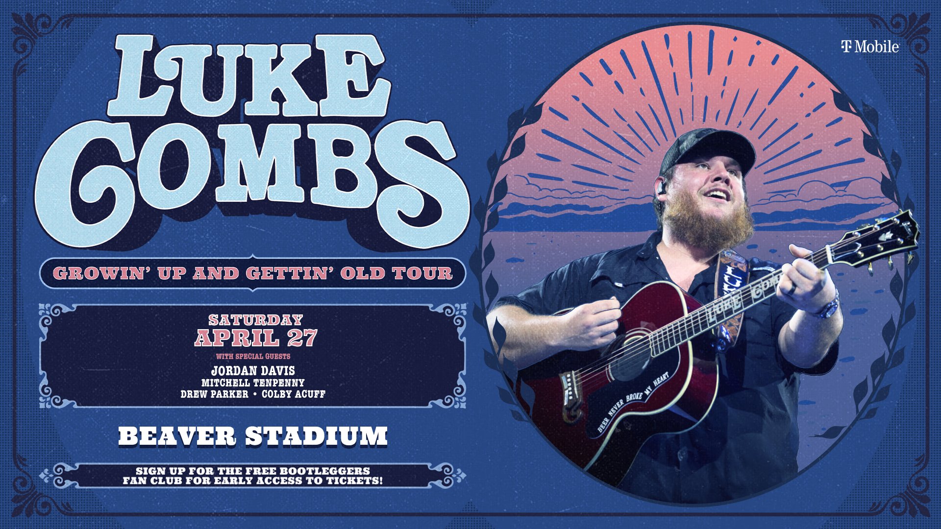 Luke Combs to Rock Iconic Beaver Stadium on 2024 'Growin' Up and Gettin' Old Tour